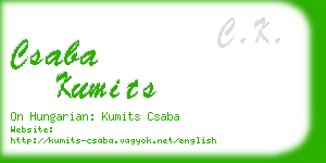 csaba kumits business card